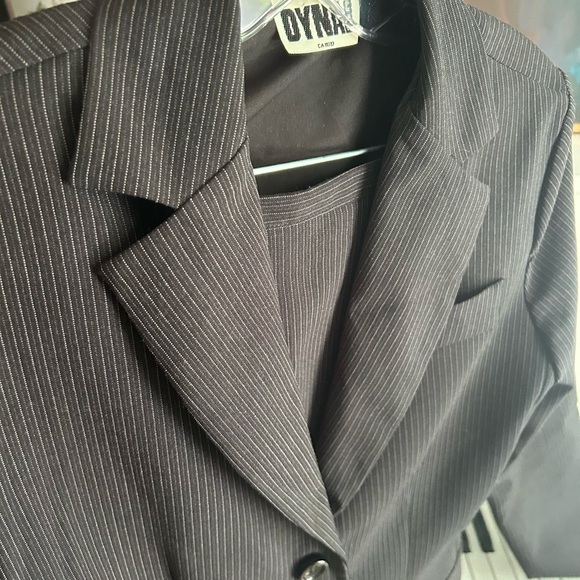 Dynamite Charcoal Pinstripe Skirt Set - Picture 11 of 16